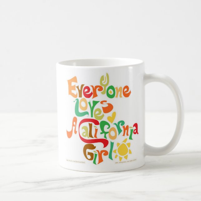 Caneca De Café Todo mundo ama garotas da Califórnia (Direita)