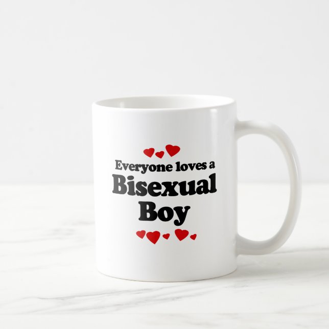 Caneca De Café Todos Amam um Rapaz Bissexual (Direita)