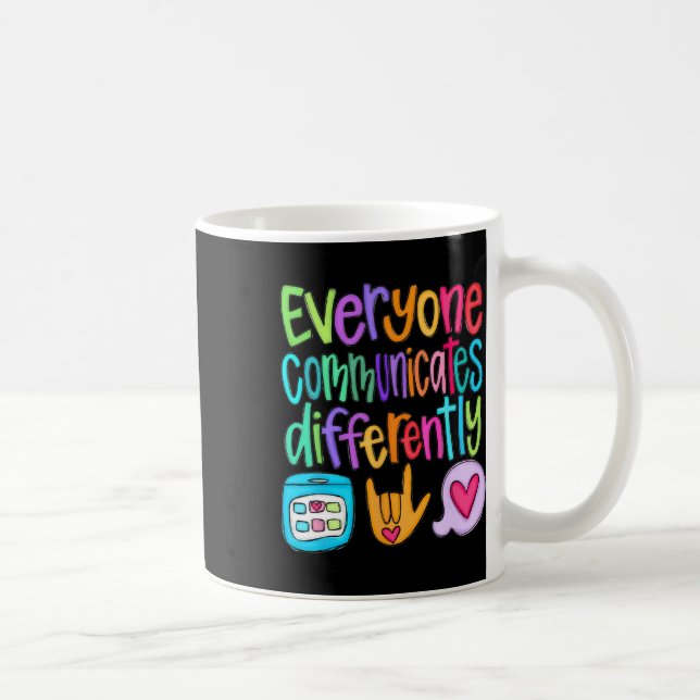 Caneca De Café Todos Comunicam Diferentemente Autismo Teac (Direita)