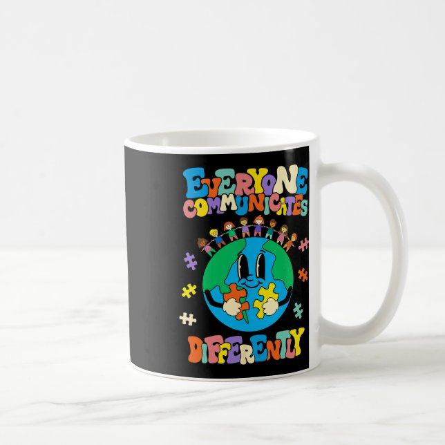 Caneca De Café Todos Comunicam Diferentemente Autismo Terrestre A (Direita)