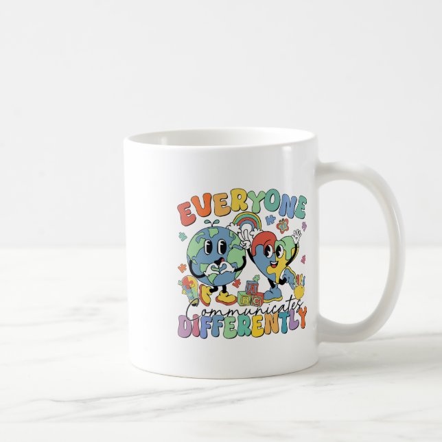 Caneca De Café Todos Comunicam Diferentes Autismo 1 de Fala (Direita)