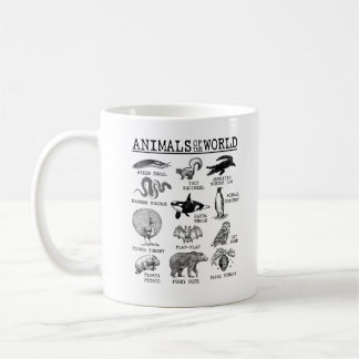 Caneca De Café Todos os Animais do Mundo Vintage Engraçados
