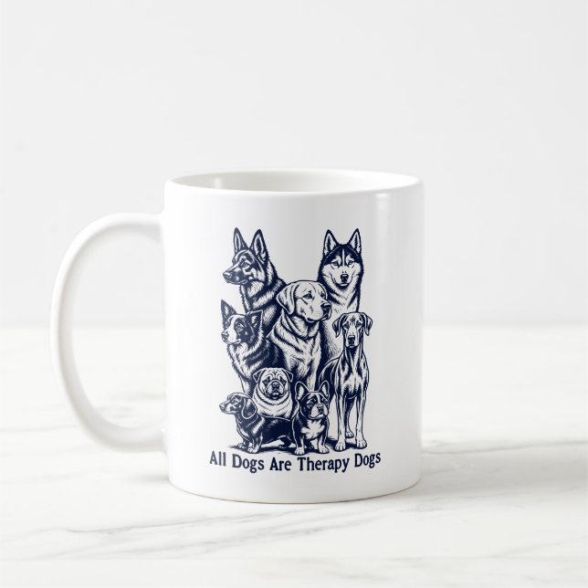 Caneca De Café Todos os Cães São Cães Terapeutas (Esquerda)