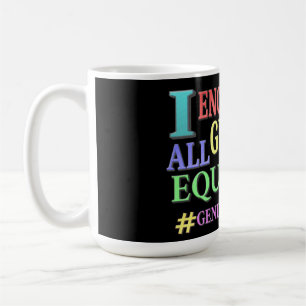 Caneca De Café "TODOS OS GÊNEROS IGUALDADE" Design. Compre agora