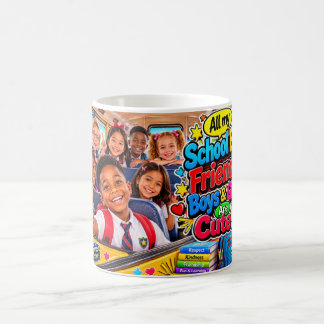 Caneca De Café Todos os Meus Amigos do Ônibus Escolar; Meninos e 