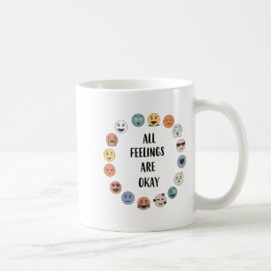 Caneca De Café Todos os Sentimentos São Ok Professor Escola Psicó