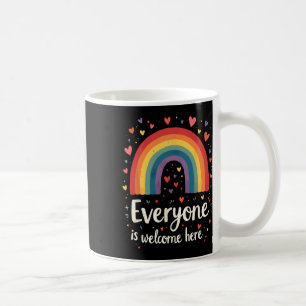 Caneca De Café Todos São Bem-Vindo Aqui A Chuva Do Orgulho Educad