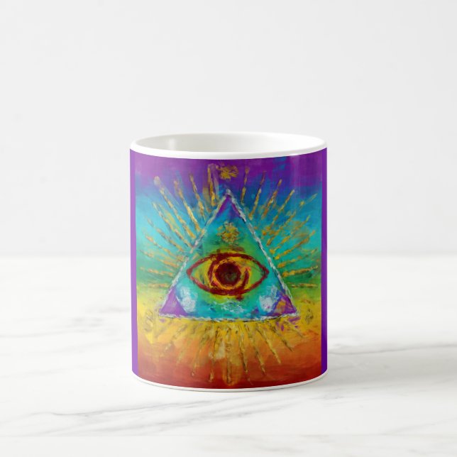 Caneca De Café Todos Vendo Olhos De Deus - Arte abstrato (Centro)