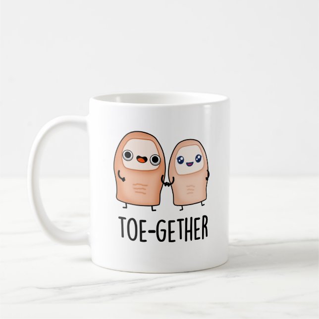 Caneca De Café Toe gether Funny BIg Toe Pun (Esquerda)