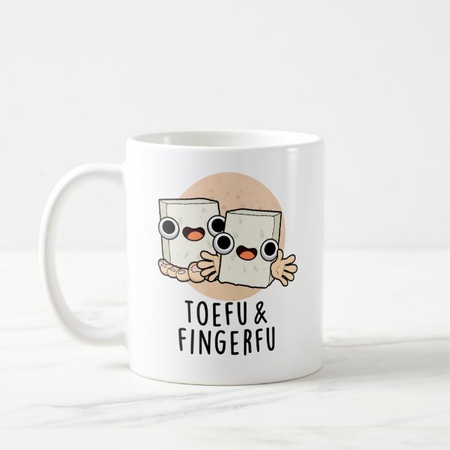 Caneca De Café Toefu Fingerfu Comida Engraçada Tofu Pun (Esquerda)