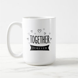 Caneca De Café Together Minimalist Typography Modern Unity & Fami