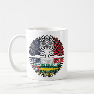 Caneca De Café Togo Togolês Francês Francês Francês Rota Bandeira