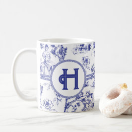 Caneca De Café Toile Azul e Branco