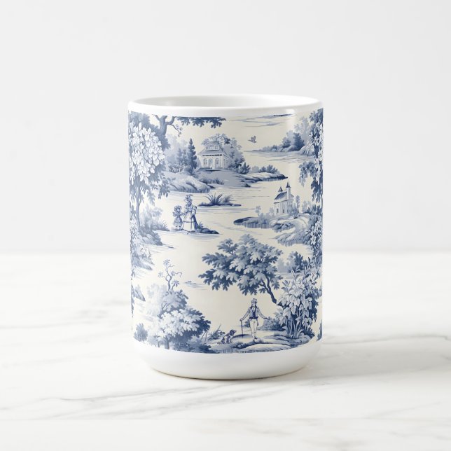 Caneca De Café Toile de jouy, azul e branco, porcelana, (Centro)