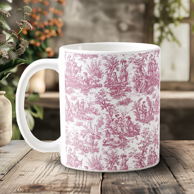 Caneca De Café Tóile vermelha de jouy legante (Criador carregado)