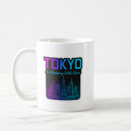 Caneca De Café Tokyo In Harmony With Chaos – Neon Skyline Art