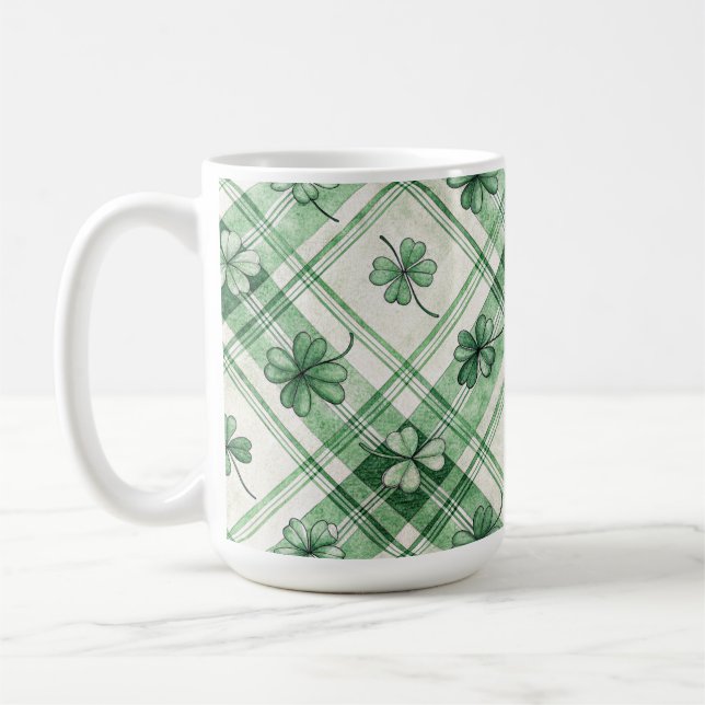 CANECA DE CAFÉ TOM DE VERDE TREVO CELTICO IRLANDÊS  (Esquerda)