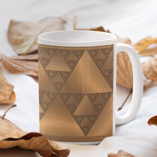 Caneca De Café Tom Dourado e Maçã Metálica Marrom parecem Fractai