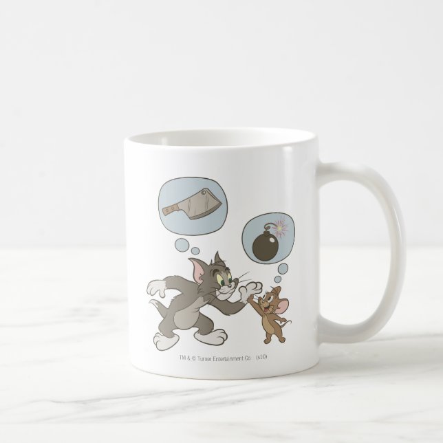Caneca De Café Tom e Jerry Mau Pensamentos (Direita)