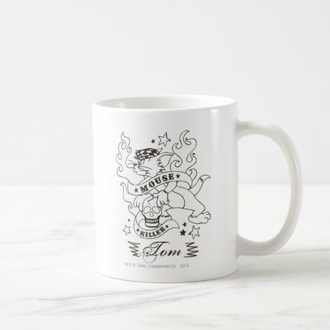 Caneca De Café Tom Mouse Killer Tatuagem 1 (Direita)
