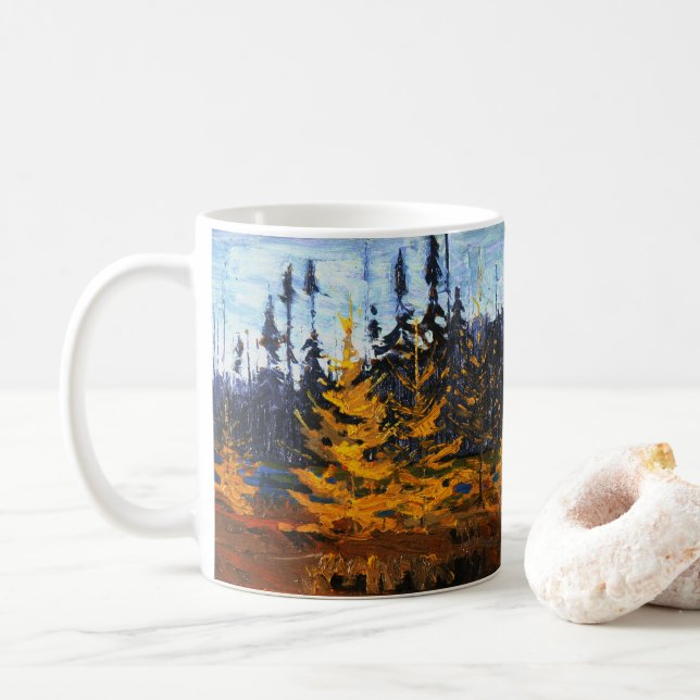 Caneca De Café Tom Thomson Painting Tamaracks Selvagem Canadense (Com Donut)