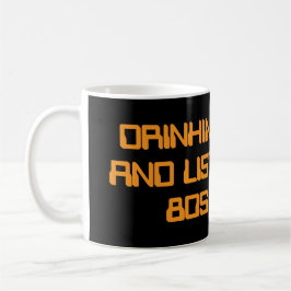 Caneca De Café Tomando Café e Ouvindo Música dos Anos 80