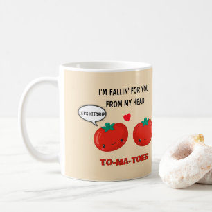 Caneca De Café Tomates apaixonados por Dia de os namorados românt