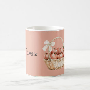 Caneca De Café Tomates em Cesta com Laço