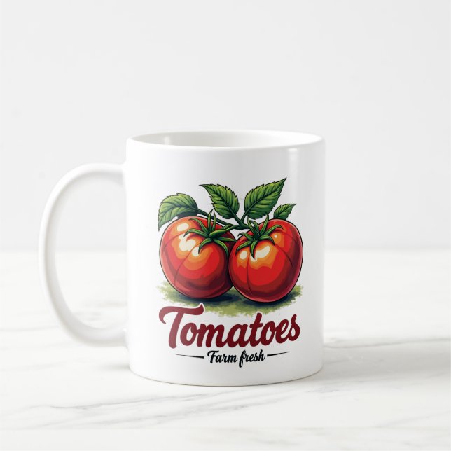 Caneca De Café Tomates frescos de fazenda Mata de café cerâmica (Esquerda)