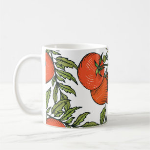 Caneca De Café Tomato Vintage: Ilustração do Mercado de Fazendas.