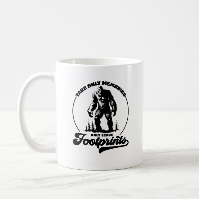 Caneca De Café Tome Memórias Deixe Pegadas Caminhando Mug (Esquerda)