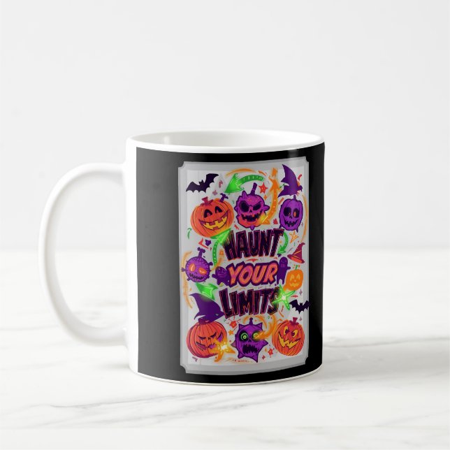 Caneca De Café Tome Seus Limites De Neon Halloween (Esquerda)