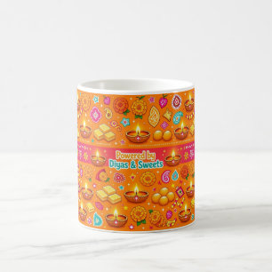 Caneca De Café Toner de Joia Laranja Monograma Energizado por Diw