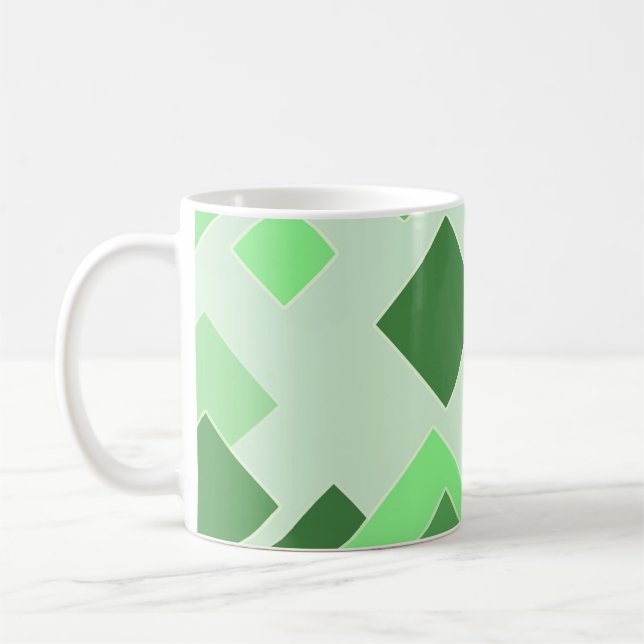 Caneca De Café Tones verdes abstrato - Padrões de destaque pillo (Esquerda)