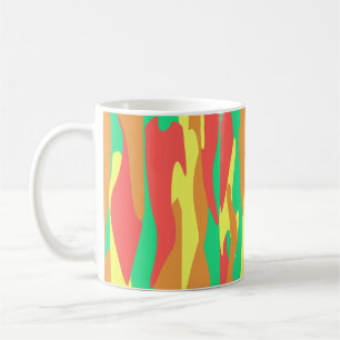 Caneca De Café Tons Abstratos de Outono Inspiraram Fluxo Orgânico