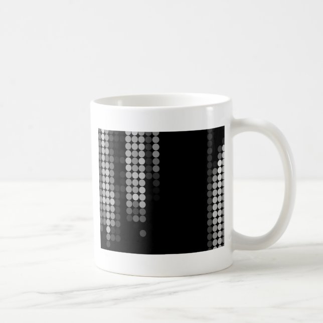 Caneca De Café Tons de Cinza Padrão de Pontos (Direita)