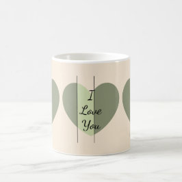Caneca De Café Tons de Coração Verde