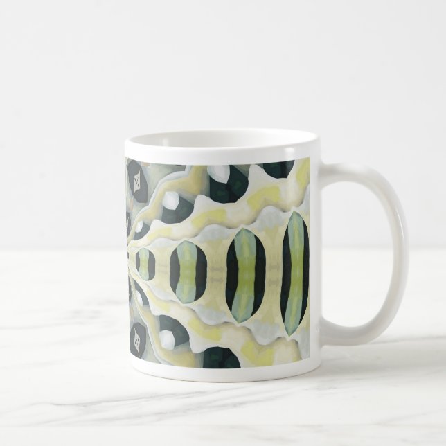 Caneca De Café Tons de Terra Kaleidoscópio Simétrico (Direita)
