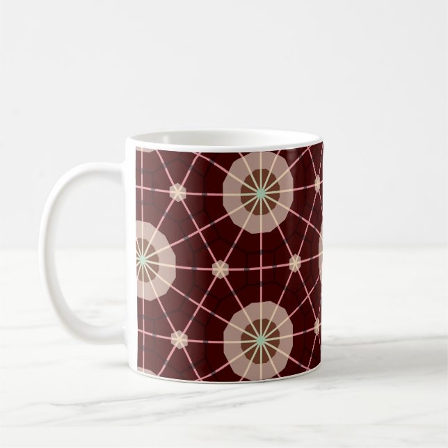 Caneca De Café Tons Geométricos Quentes da Terra (Esquerda)