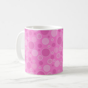 Caneca De Café Tons rosa lilás com bolinhas em estilo retrô dos a