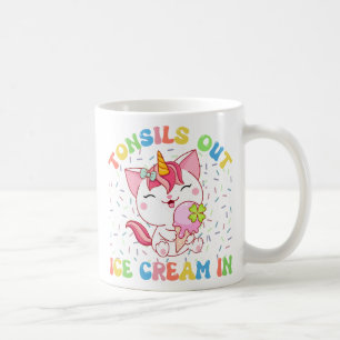Caneca De Café Tonsils Out, Sorvete In Unicorn Cat