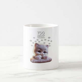Caneca De Café Too Many Thoughts Cute Cat Mug – Sleepy Cat