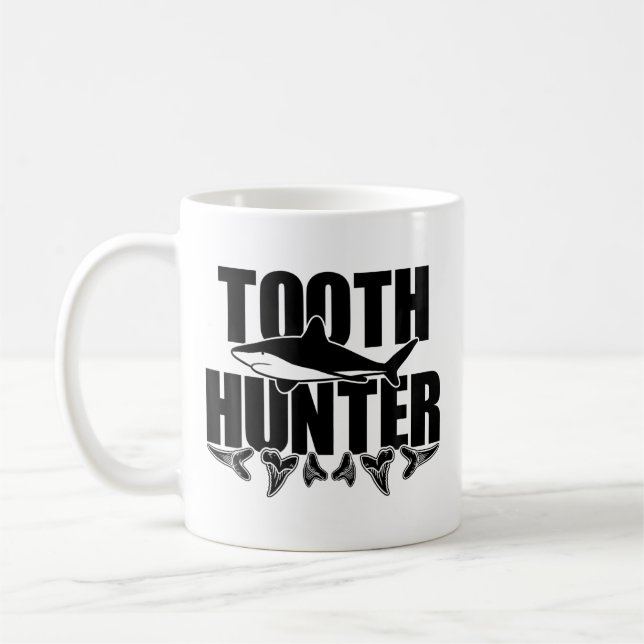 Caneca De Café Tooth Hunter Paleontology Shark th Collecting (Esquerda)