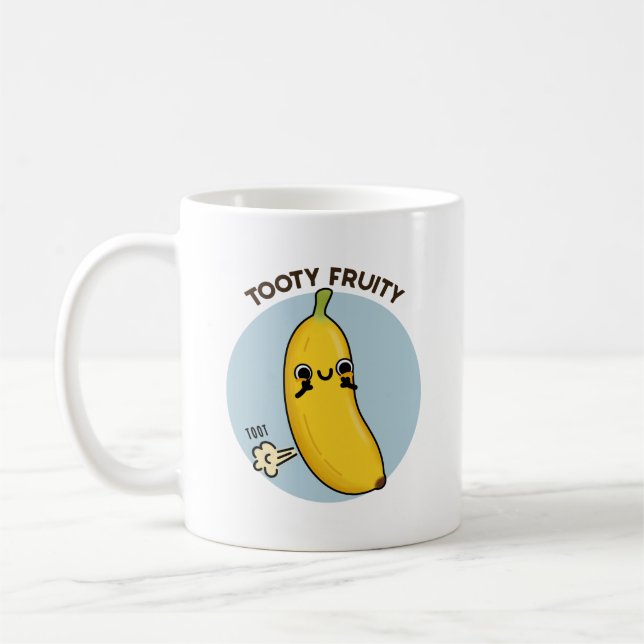 Caneca De Café Tooty Fruity Funny Banana Fruta Pun (Esquerda)