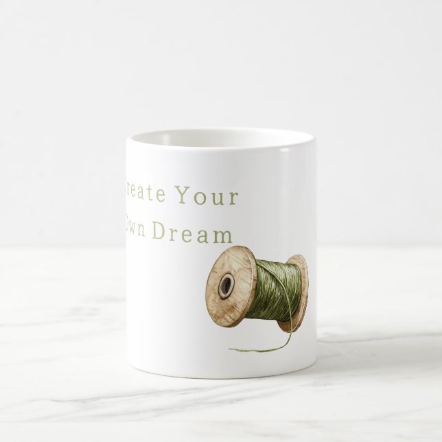 Caneca De Café Tópico Verde Crie Seu Próprio Sonho (Centro)
