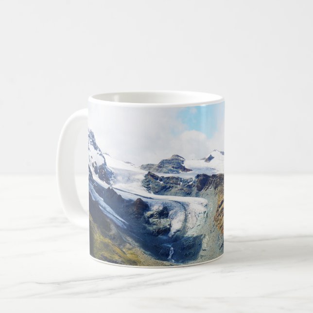 Caneca De Café Topo das montanhas nos Alpes suíços (Frente Esquerda)