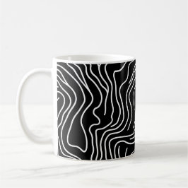 Caneca De Café Topographic Line Art in Black 🗺️