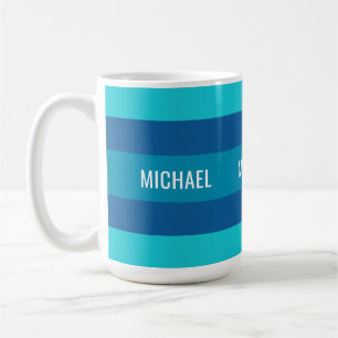 Caneca De Café Toques personalizados de nomes de faixas azuis - e