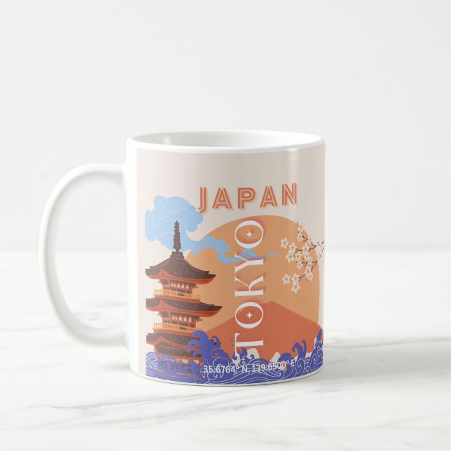Caneca De Café Tóquio Japão Viagem Art (Esquerda)