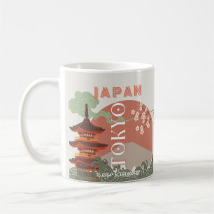Caneca De Café Tóquio Japão Viagem Art, Retro-Viagem Art